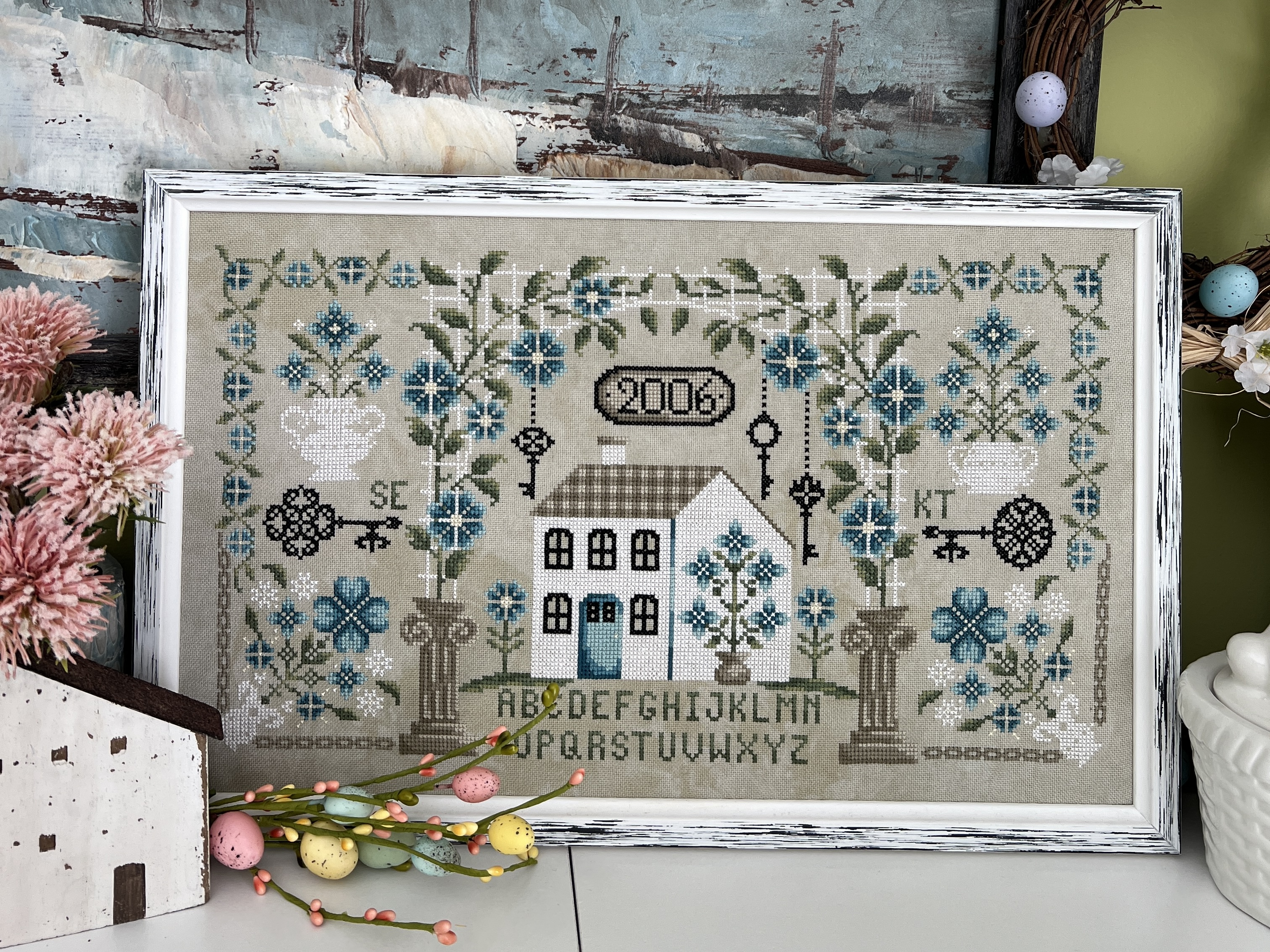 Morning Glory Manor by Shannon Christine Designs | Framed Cross Stitch Finish