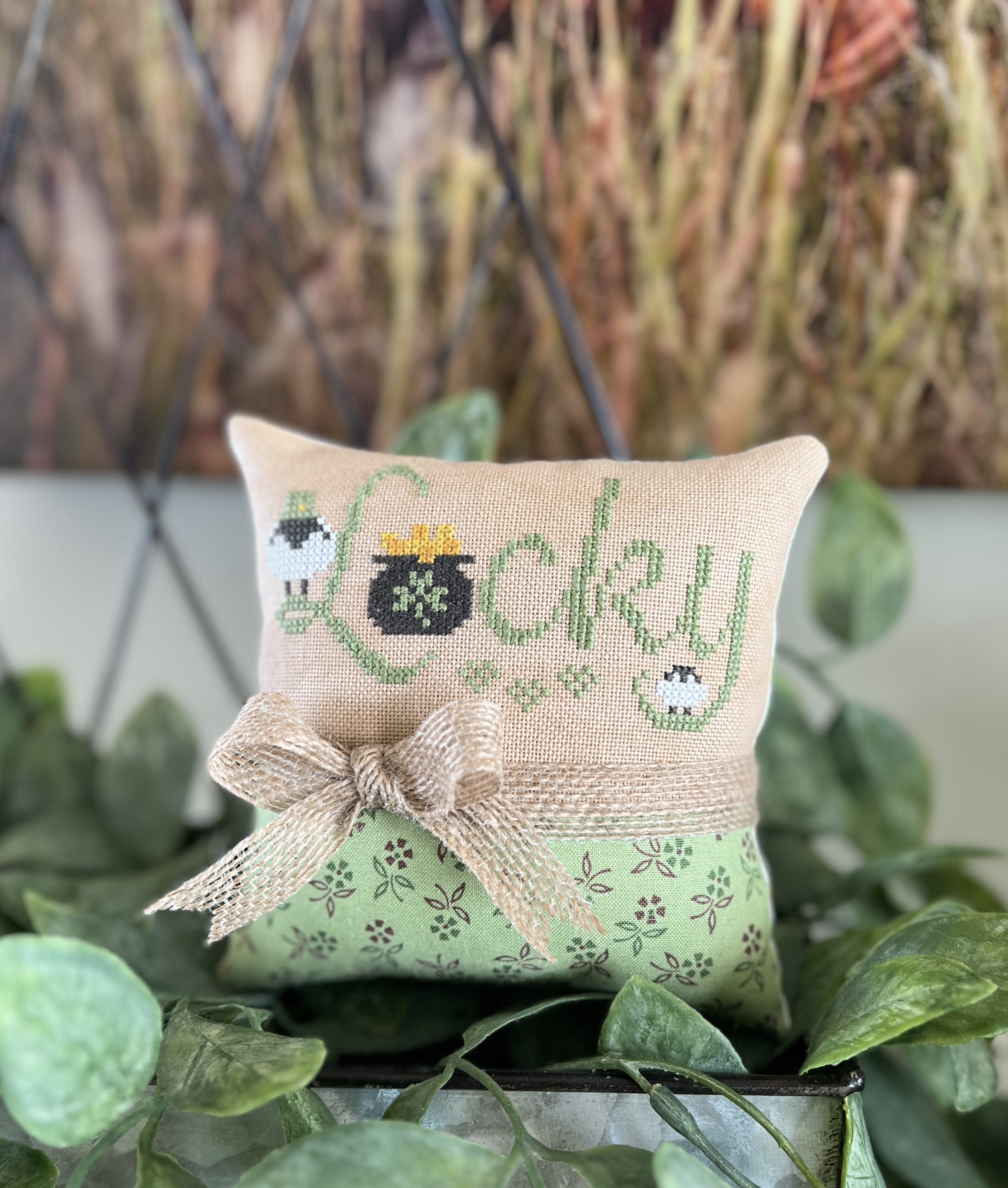 Lucky by Primrose Cottage Stitches | Pillow Cross Stitch Finish