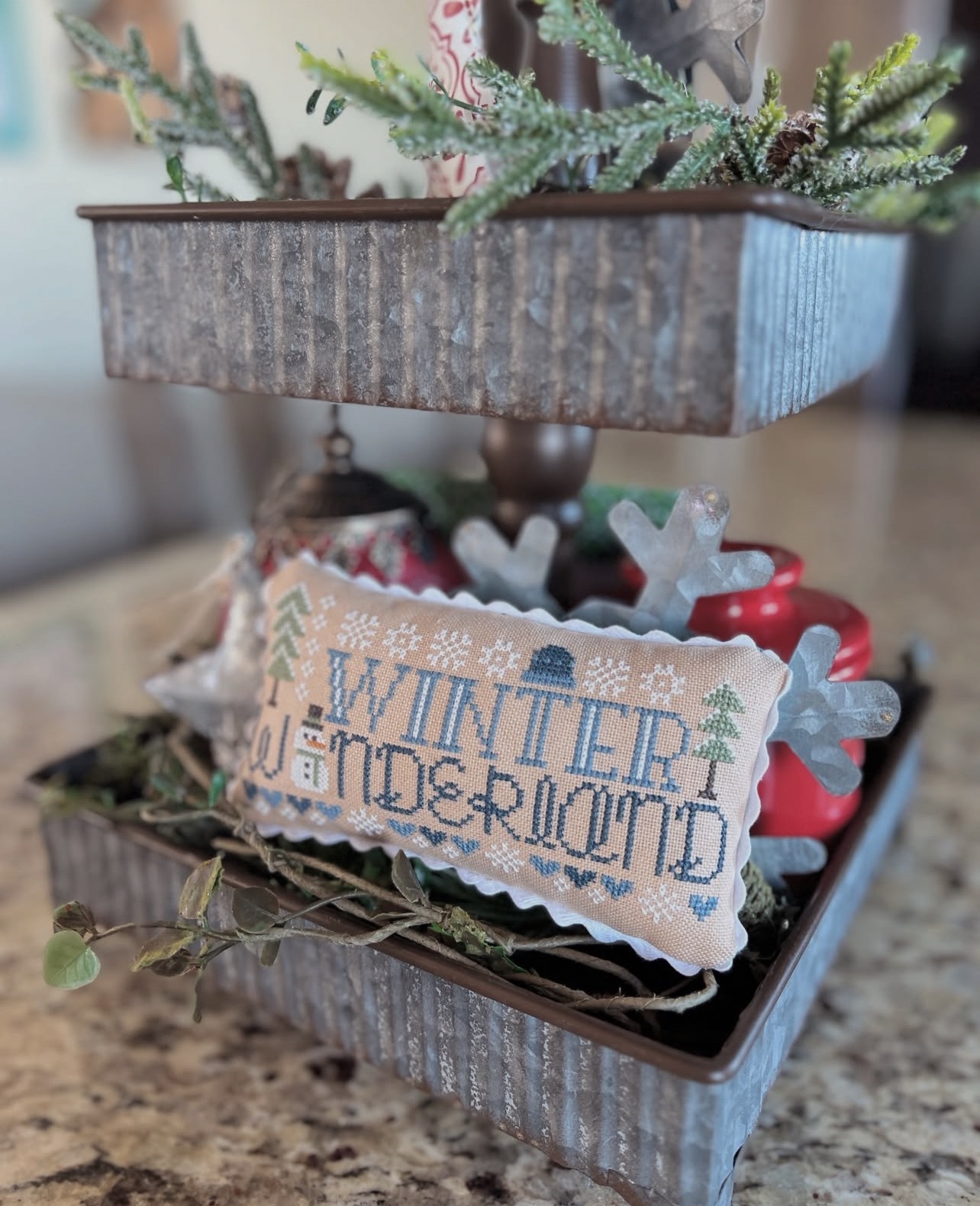 Winter Wonderland by Primrose Cottage Stitches | Pillow Cross Stitch Finish