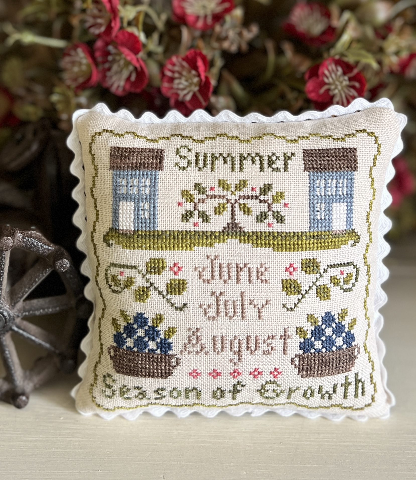 Season of Growth by Little House Needleworks | Pillow Cross Stitch Finish