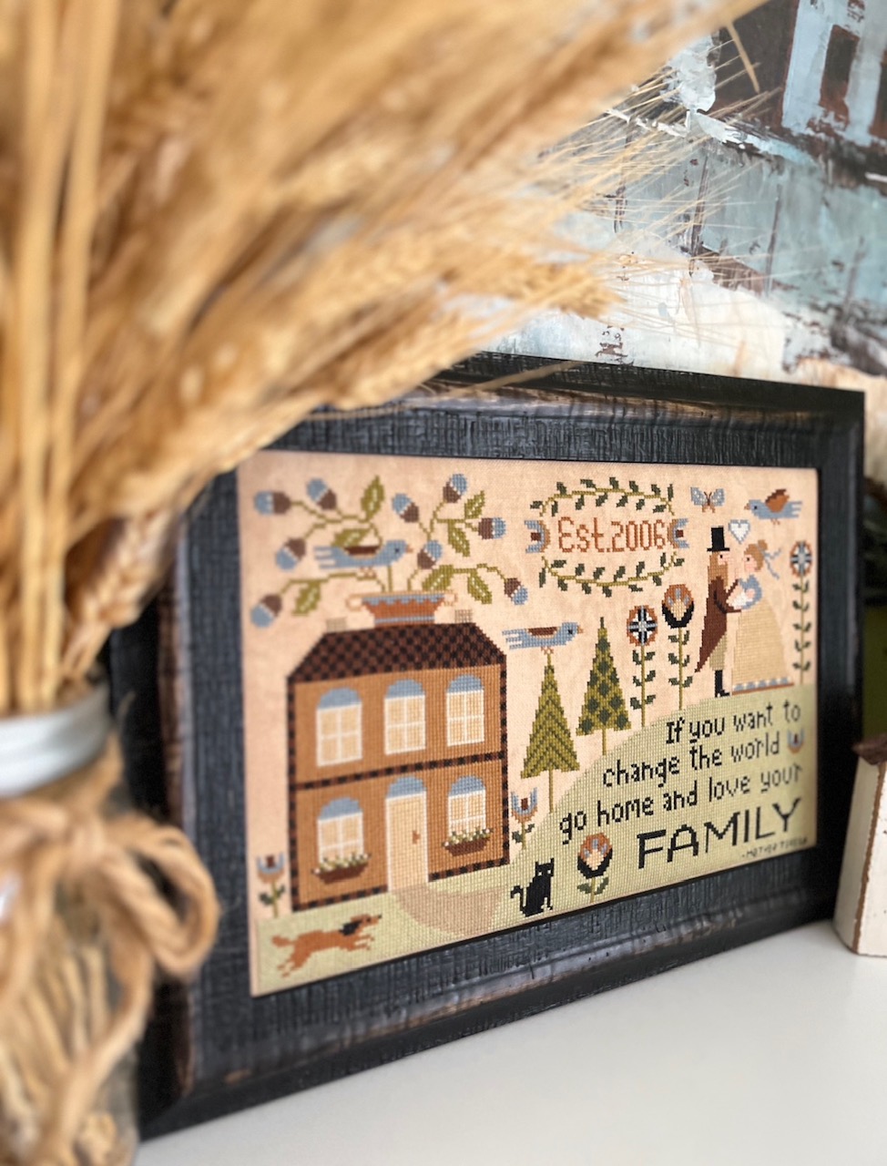Love Your Family by Teresa Kogut | Framed Cross Stitch Finish