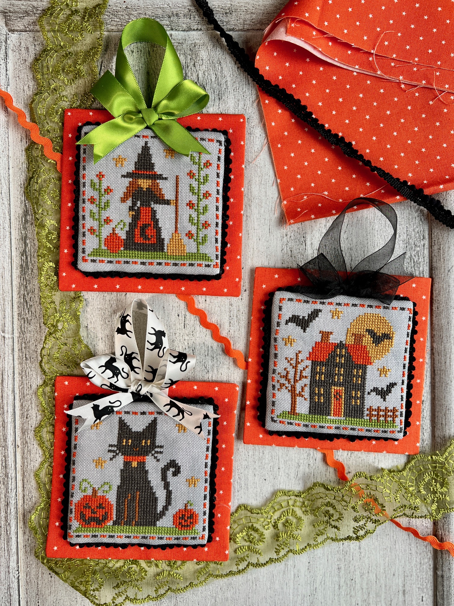 A Little Halloween Trio by Cross Stitch Kim | Ornament Cross Stitch Finish